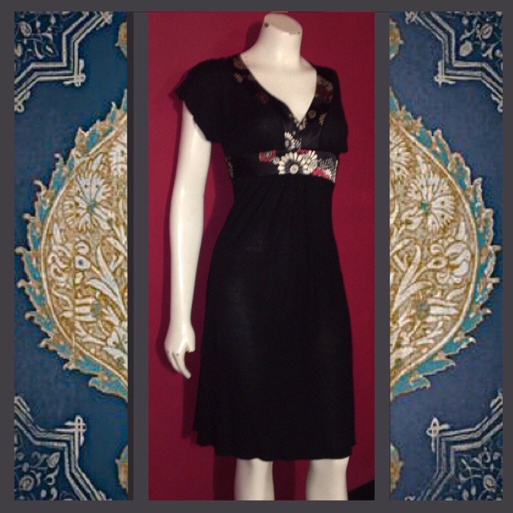 Pretty little black dress with satin trim